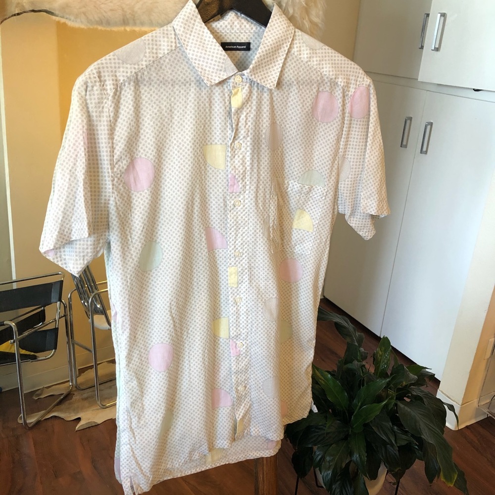American Apparel light weight printed button down